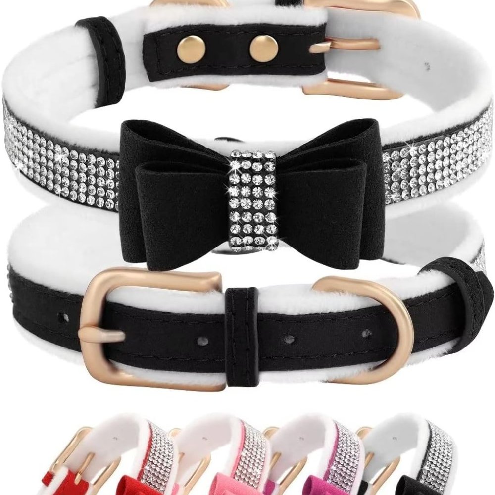 NEW Sparkling Bling Swarovski Crystal Rhinestone Pet Dog Fleece Collar +… - Picture 6 of 12